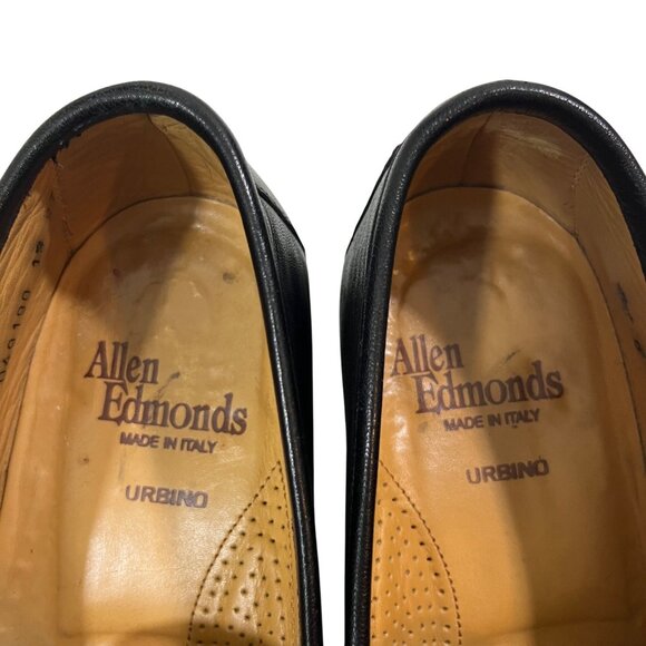 40% off! Allen Edmonds shoes men's 9 black leather Urbino tassel loafers slip on - Picture 9 of 13